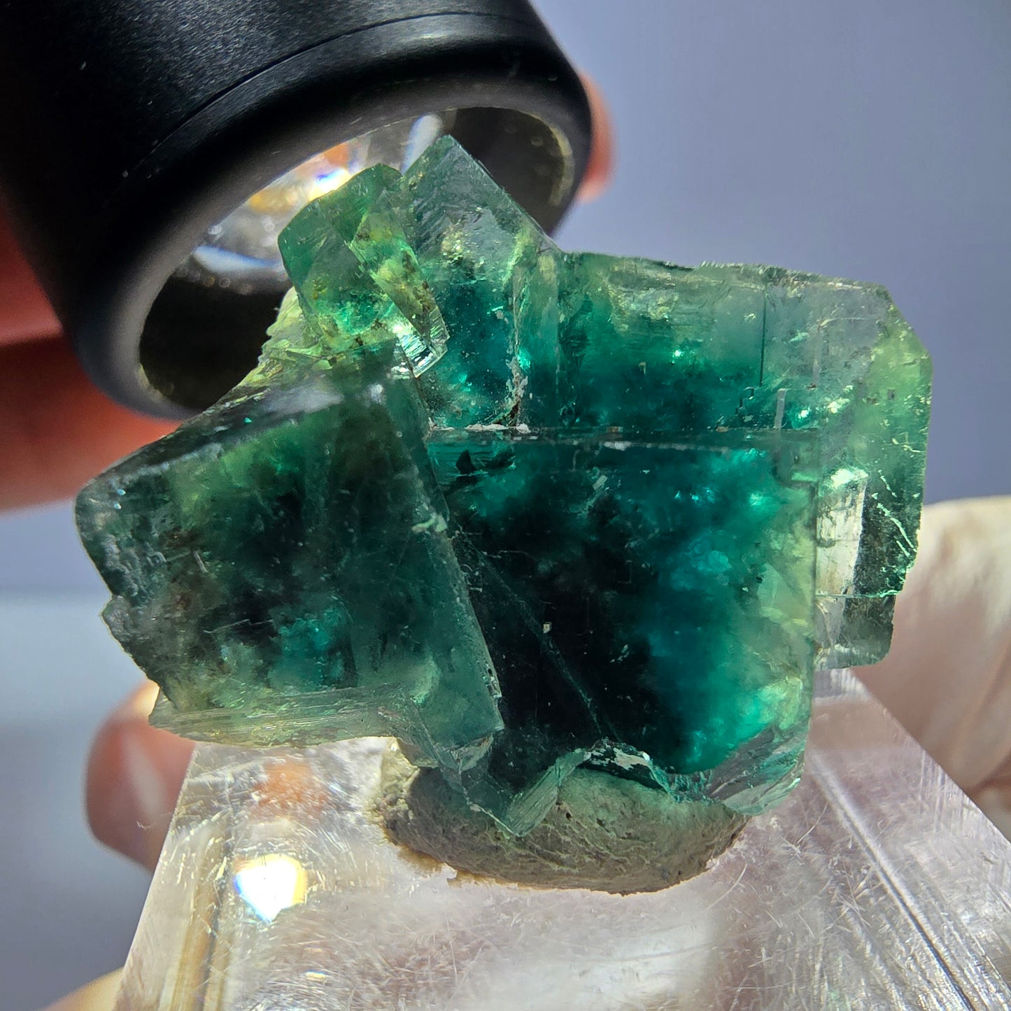 Phantom Fluorit Würfel Stufe, parkettiert grün Okorusu, Namibia 27*23*17mm
