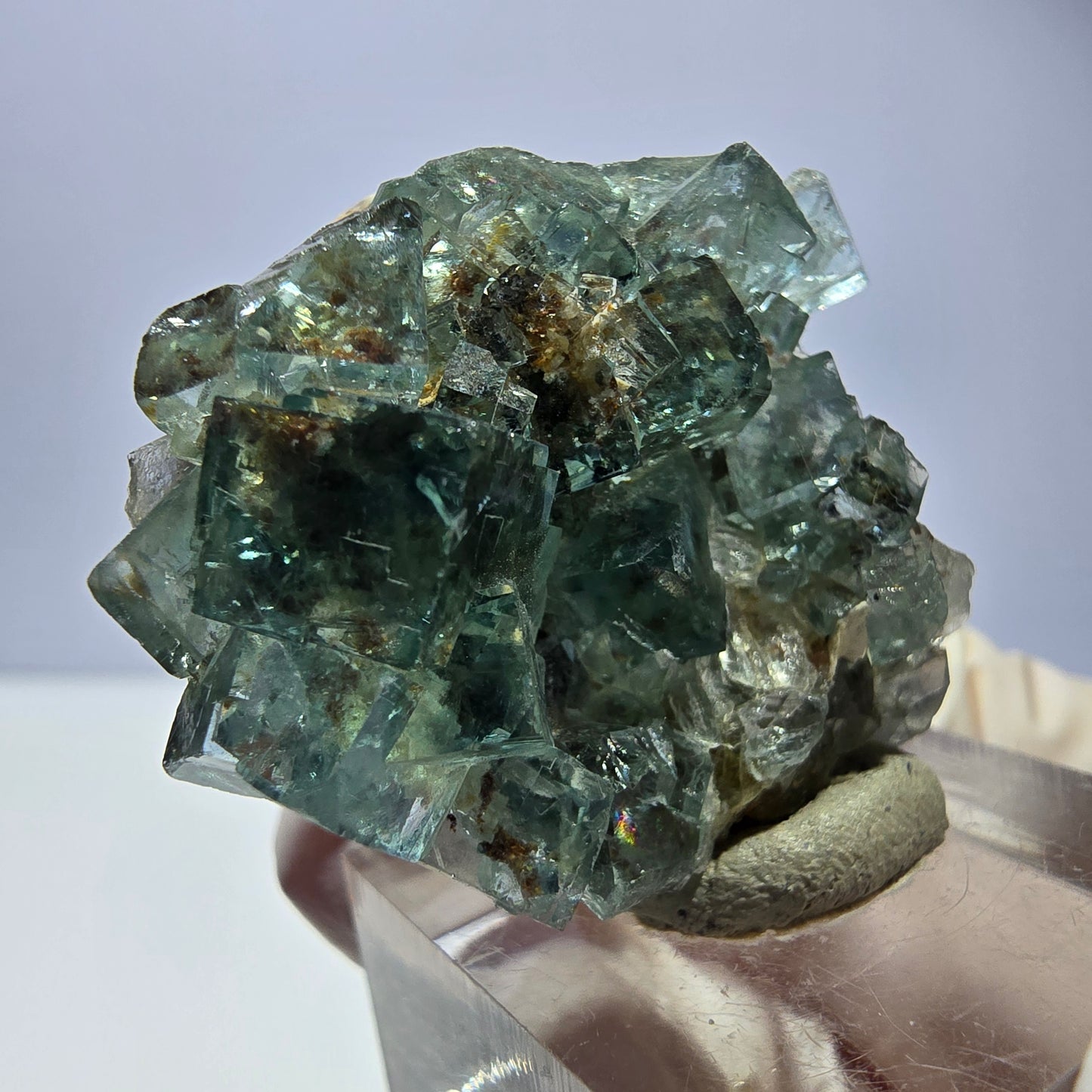 Phantom Fluorit Würfel Stufe, parkettiert grün Okorusu, Namibia 34*32*16mm