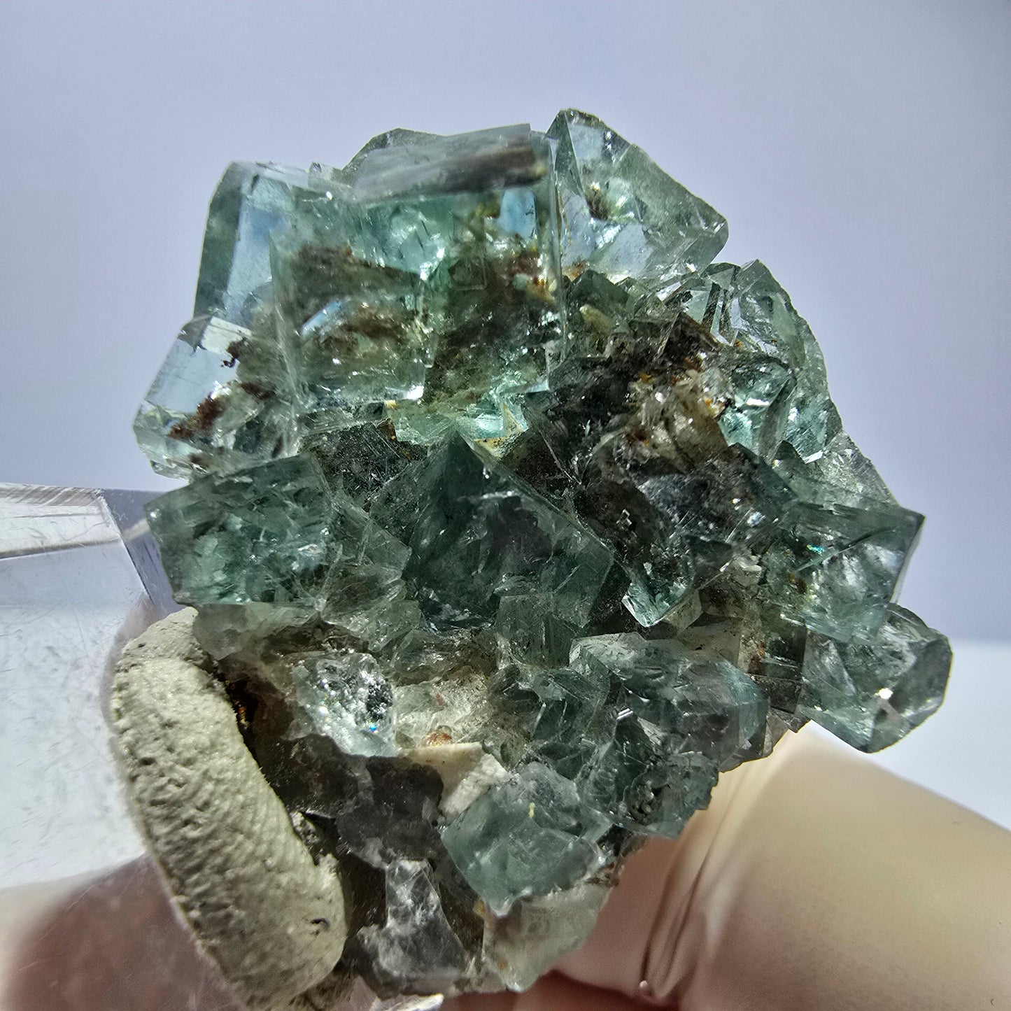 Phantom Fluorit Würfel Stufe, parkettiert grün Okorusu, Namibia 34*32*16mm