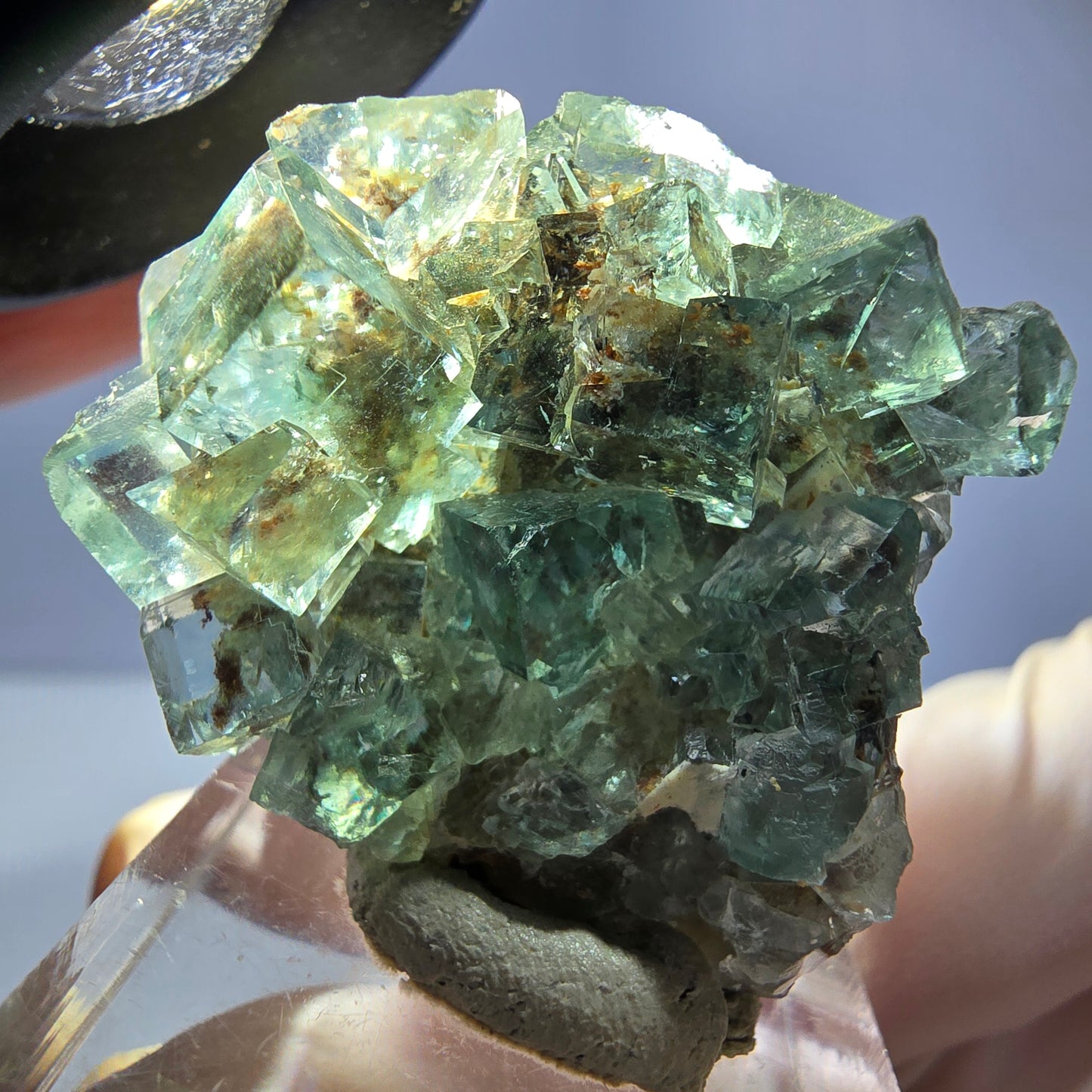 Phantom Fluorit Würfel Stufe, parkettiert grün Okorusu, Namibia 34*32*16mm