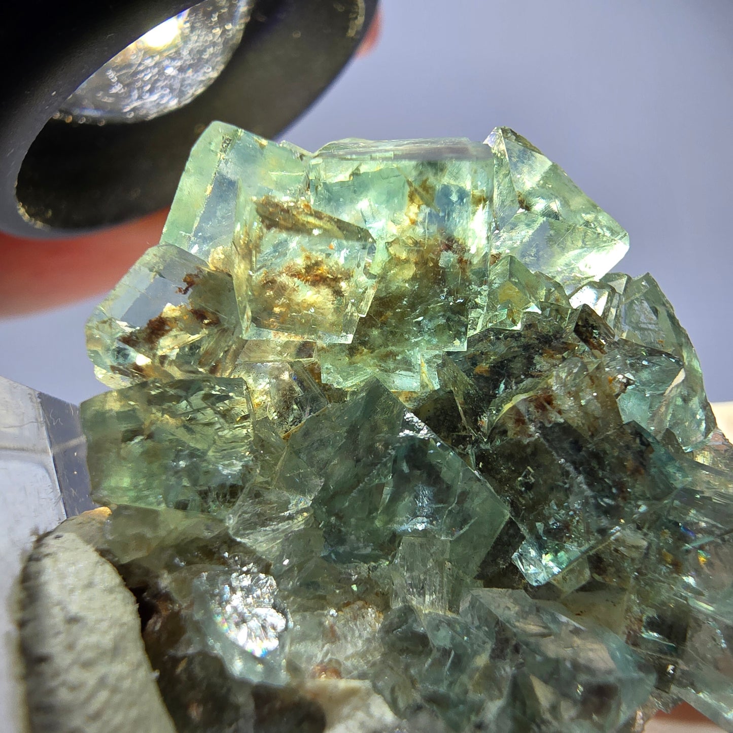 Phantom Fluorit Würfel Stufe, parkettiert grün Okorusu, Namibia 34*32*16mm