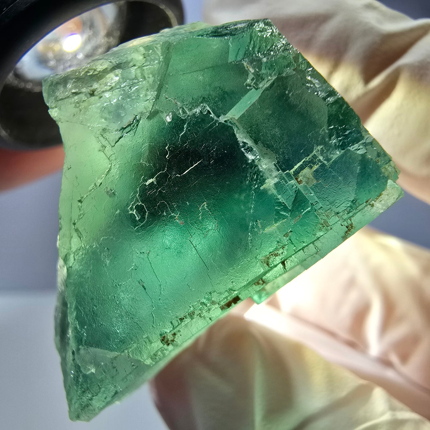 Phantom Fluorit Würfel Stufe, parkettiert grün Okorusu, Namibia 36*25*25mm