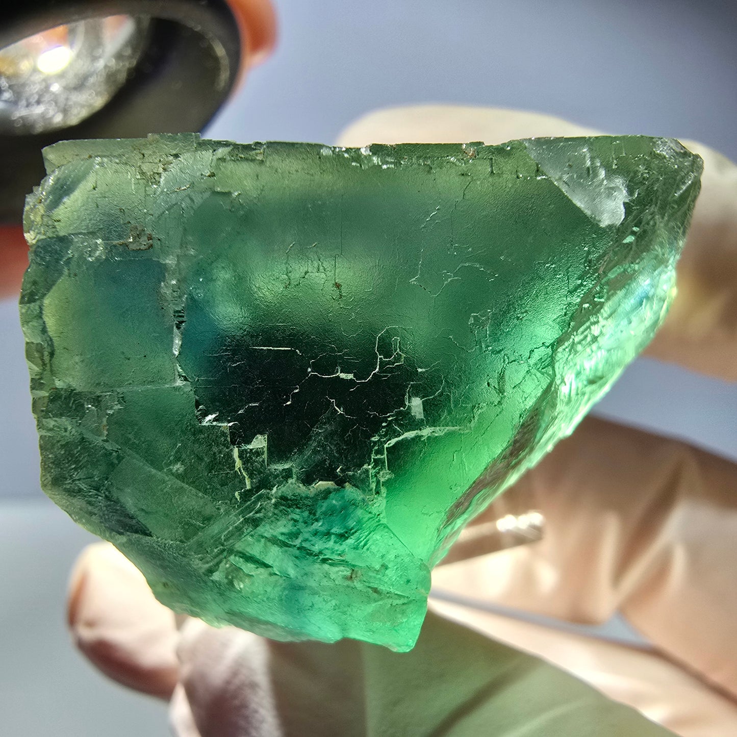 Phantom Fluorit Würfel Stufe, parkettiert grün Okorusu, Namibia 36*25*25mm