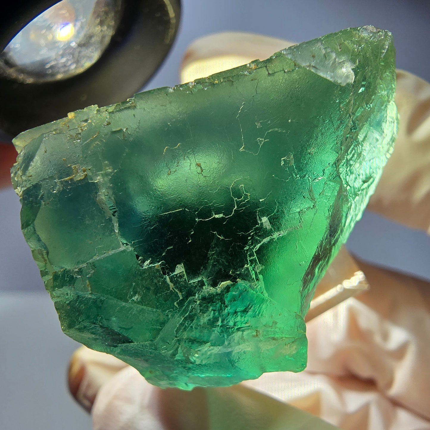 Phantom Fluorit Würfel Stufe, parkettiert grün Okorusu, Namibia 36*25*25mm