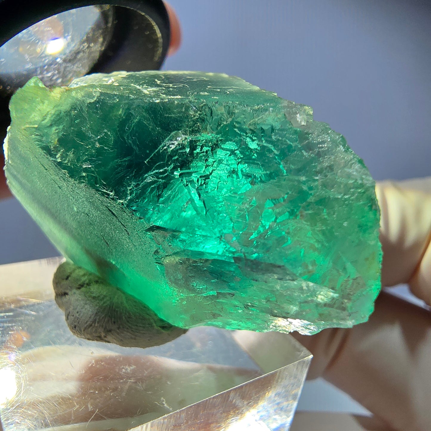 Phantom Fluorit Würfel Stufe, parkettiert grün Okorusu, Namibia 36*25*25mm