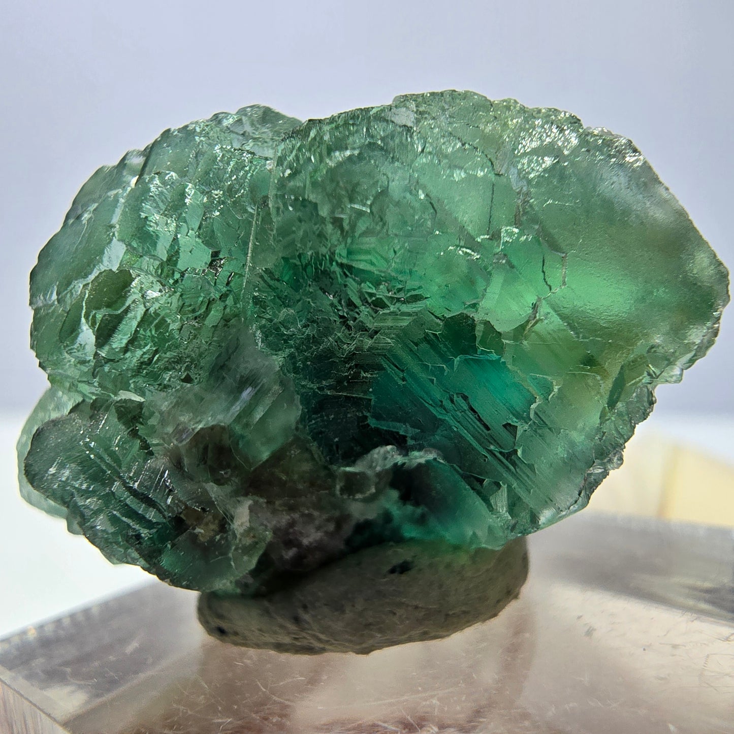 Phantom Fluorit Würfel Stufe, parkettiert grün Okorusu, Namibia 30*21*18mm