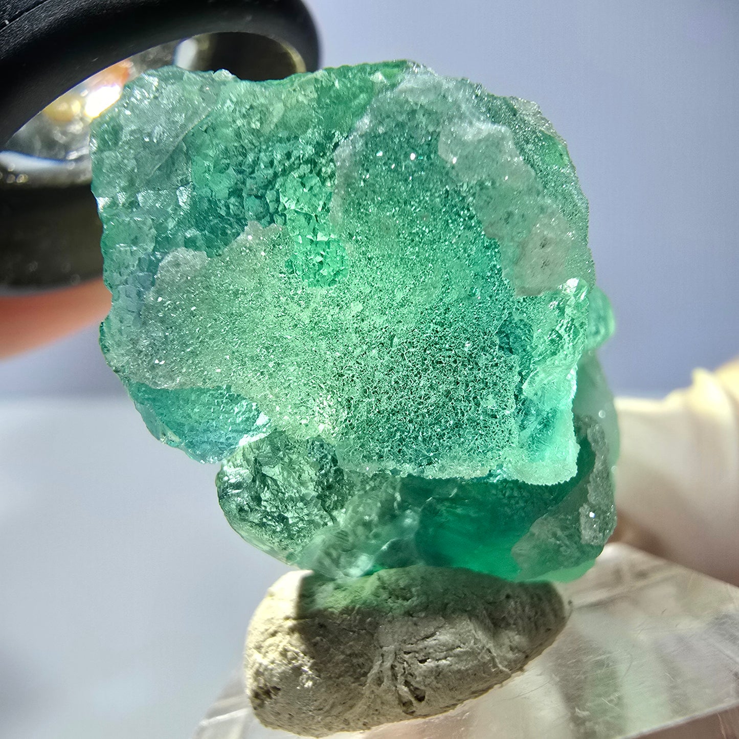 Phantom Fluorit Würfel Stufe, parkettiert grün Okorusu, Namibia 35*30*23mm