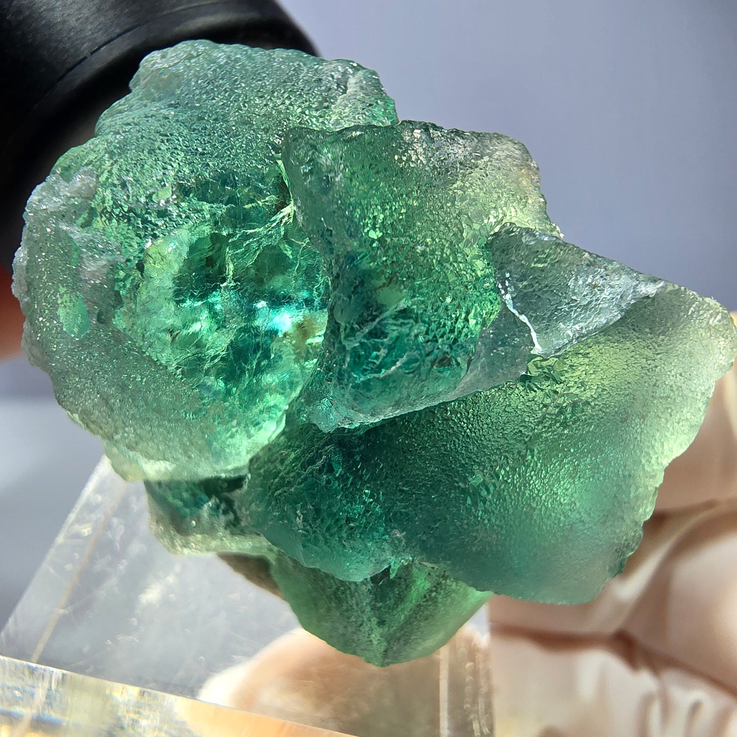 Phantom Fluorit Würfel Stufe, parkettiert grün Okorusu, Namibia 35*30*23mm