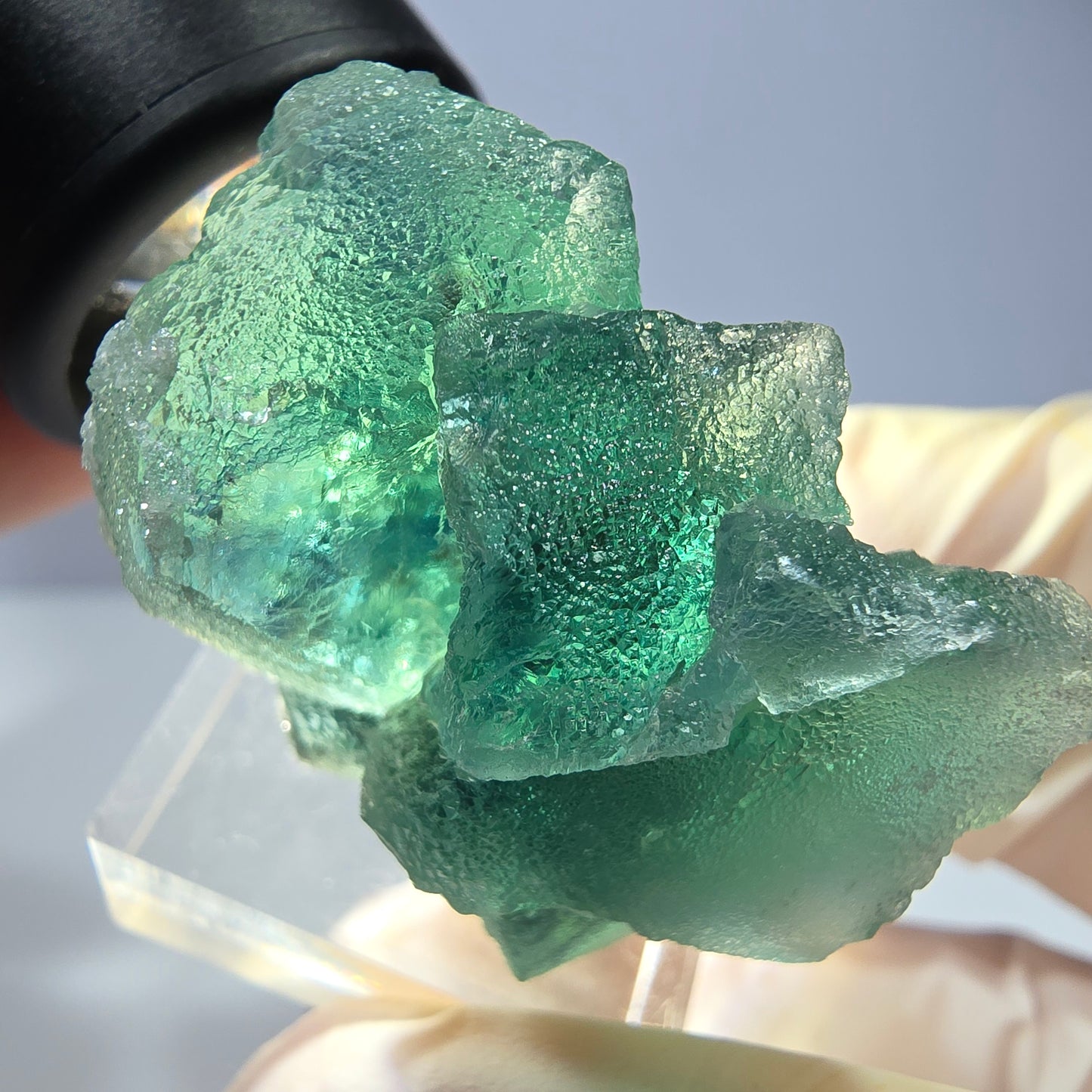 Phantom Fluorit Würfel Stufe, parkettiert grün Okorusu, Namibia 35*30*23mm