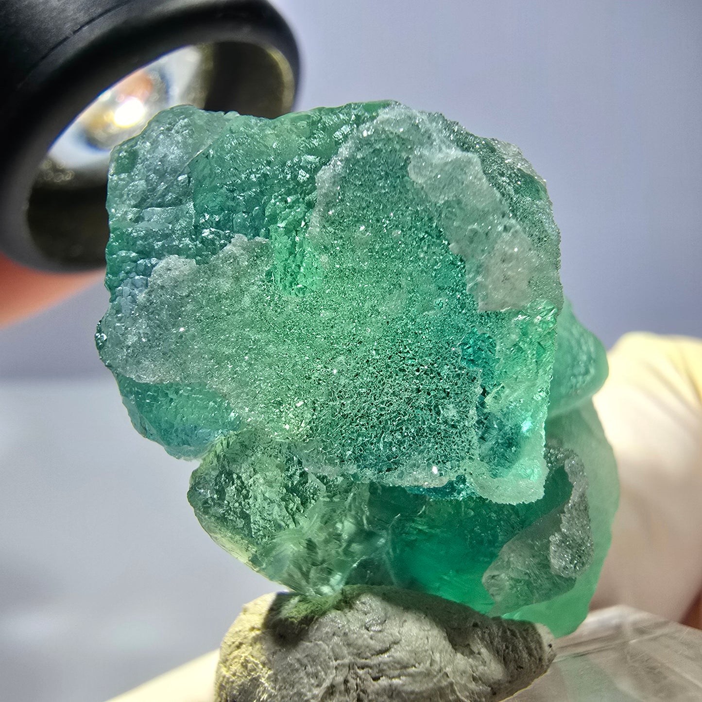 Phantom Fluorit Würfel Stufe, parkettiert grün Okorusu, Namibia 35*30*23mm