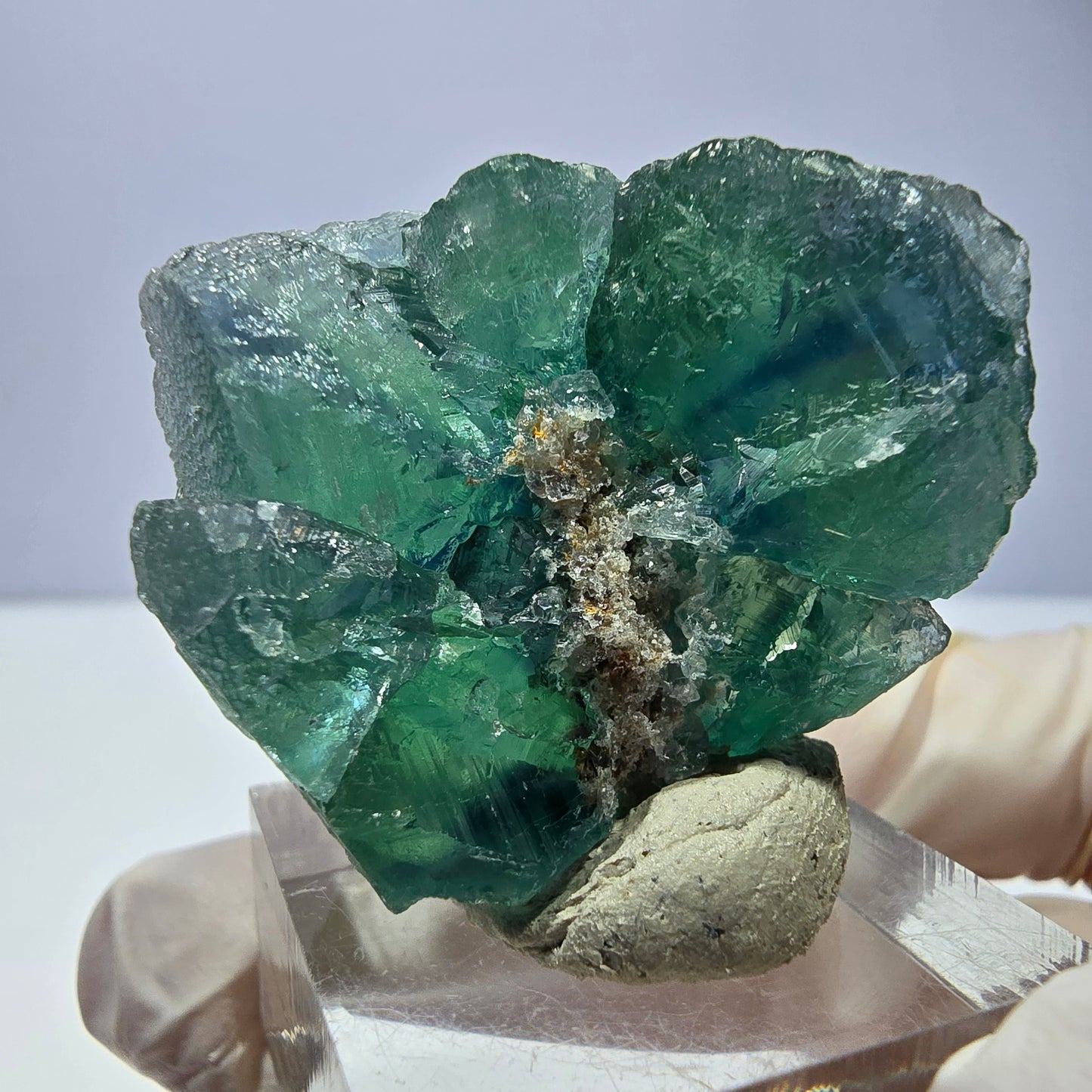 Phantom Fluorit Würfel Stufe, parkettiert grün Okorusu, Namibia 35*30*23mm