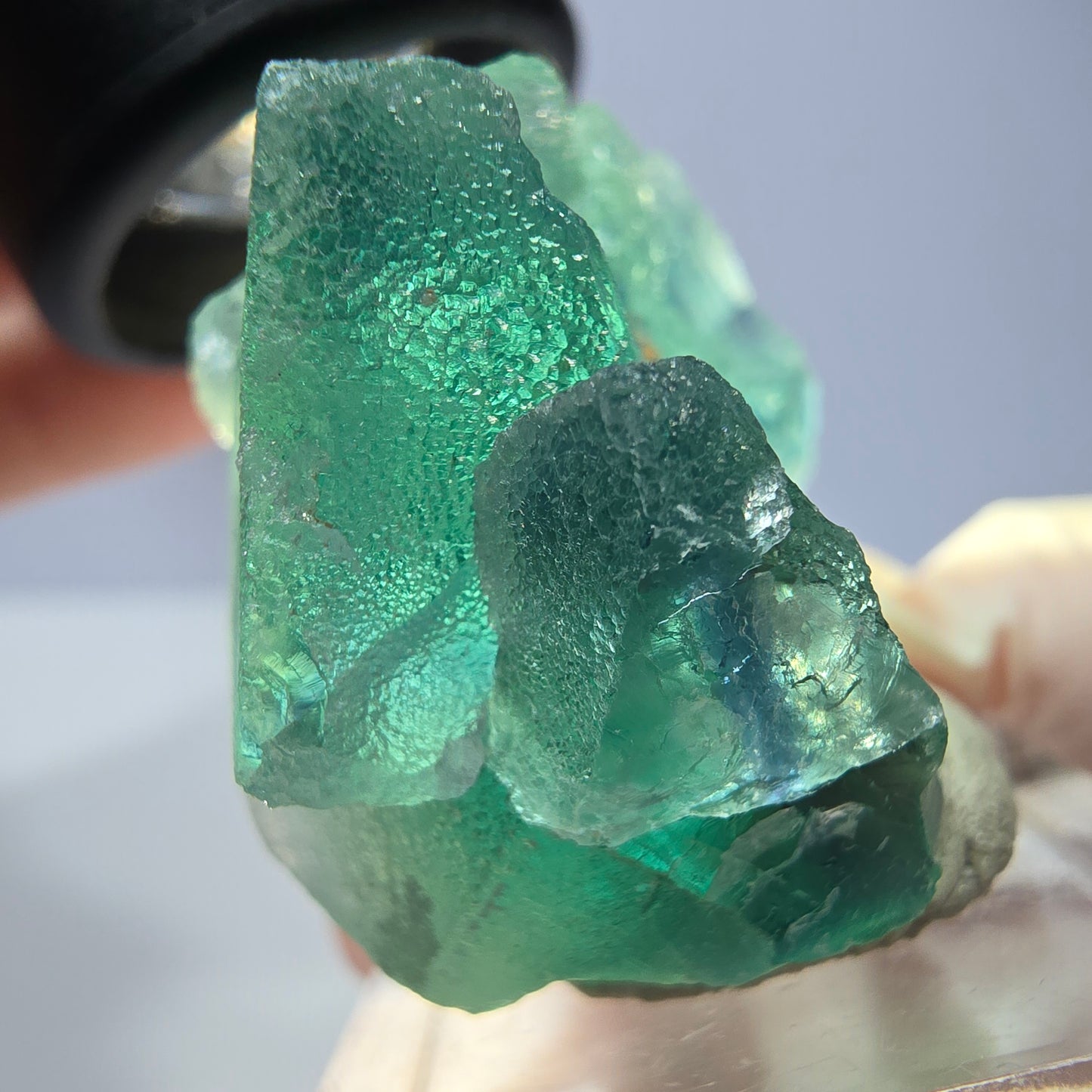 Phantom Fluorit Würfel Stufe, parkettiert grün Okorusu, Namibia 35*30*23mm