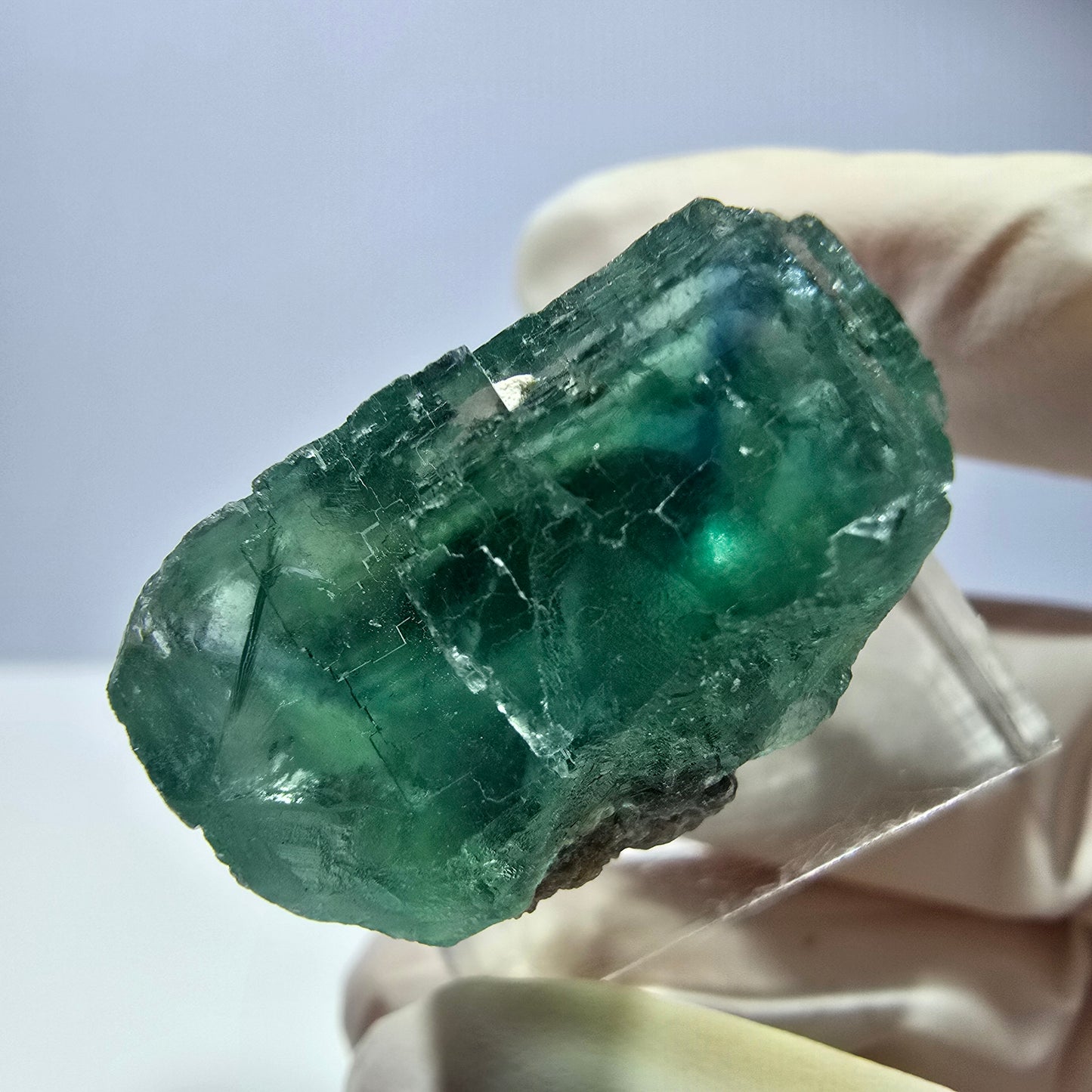 Phantom Fluorit Würfel Stufe, parkettiert grün Okorusu, Namibia 25*24*17mm