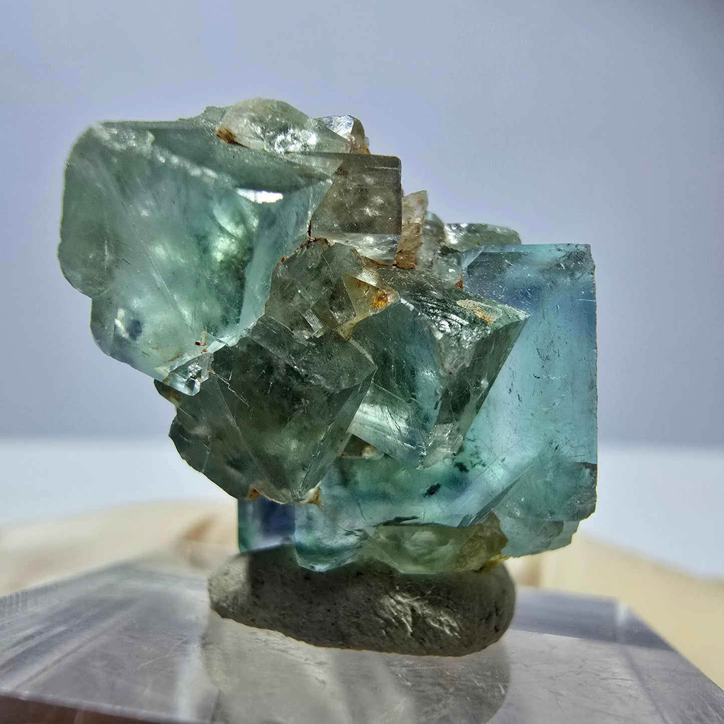 Phantom Fluorit Würfel Stufe, parkettiert grün Okorusu, Namibia 28*18*18mm