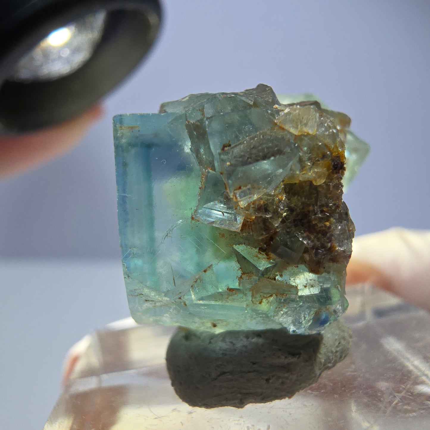 Phantom Fluorit Würfel Stufe, parkettiert grün Okorusu, Namibia 28*18*18mm