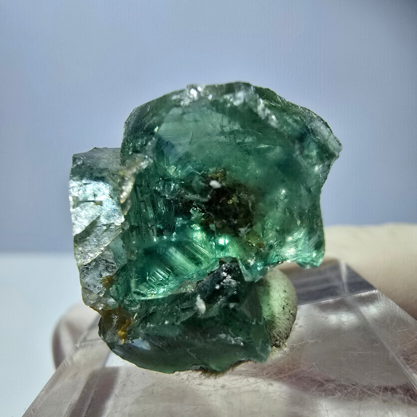 Phantom Fluorit Würfel Stufe, parkettiert grün Okorusu, Namibia 23*19*17mm