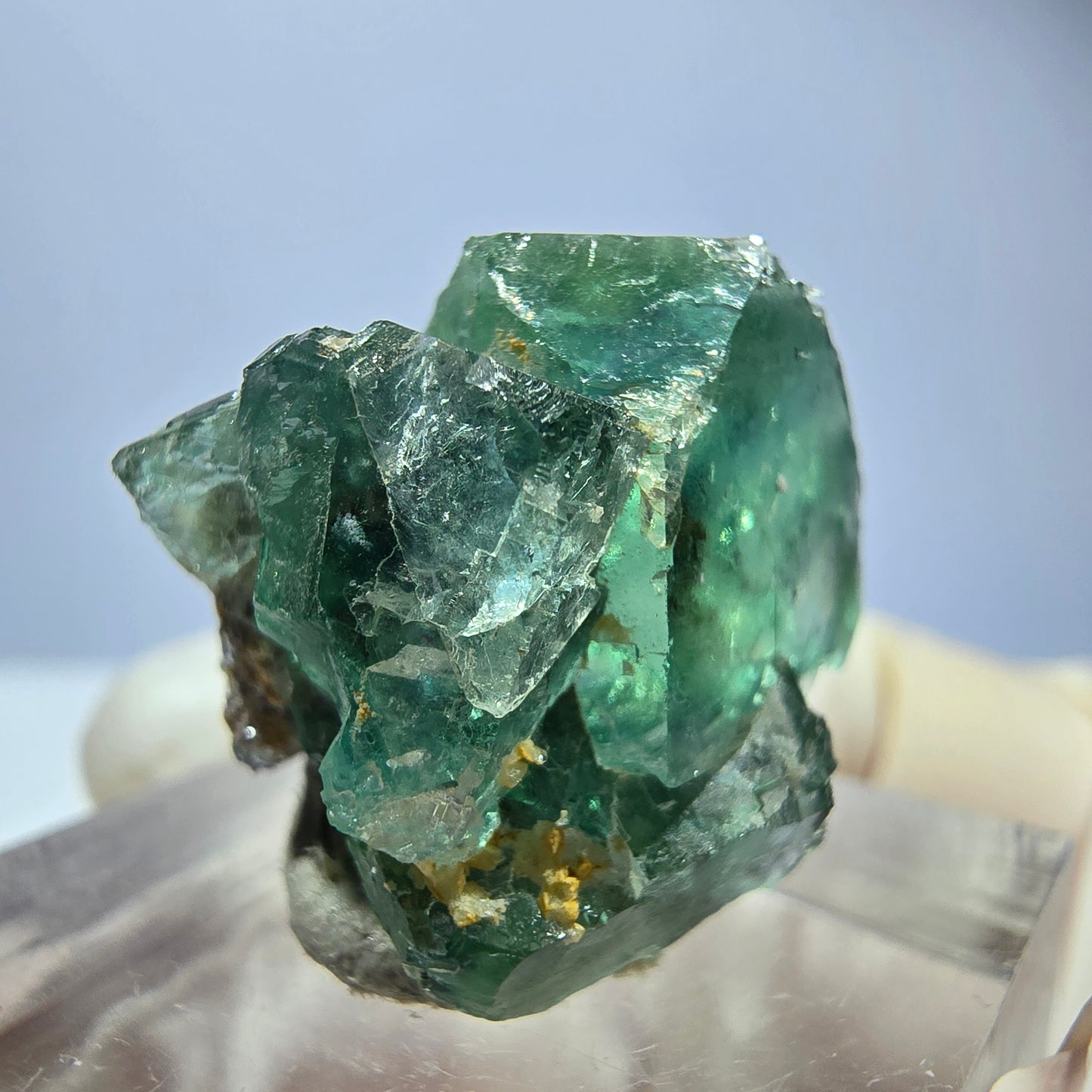 Phantom Fluorit Würfel Stufe, parkettiert grün Okorusu, Namibia 23*19*17mm