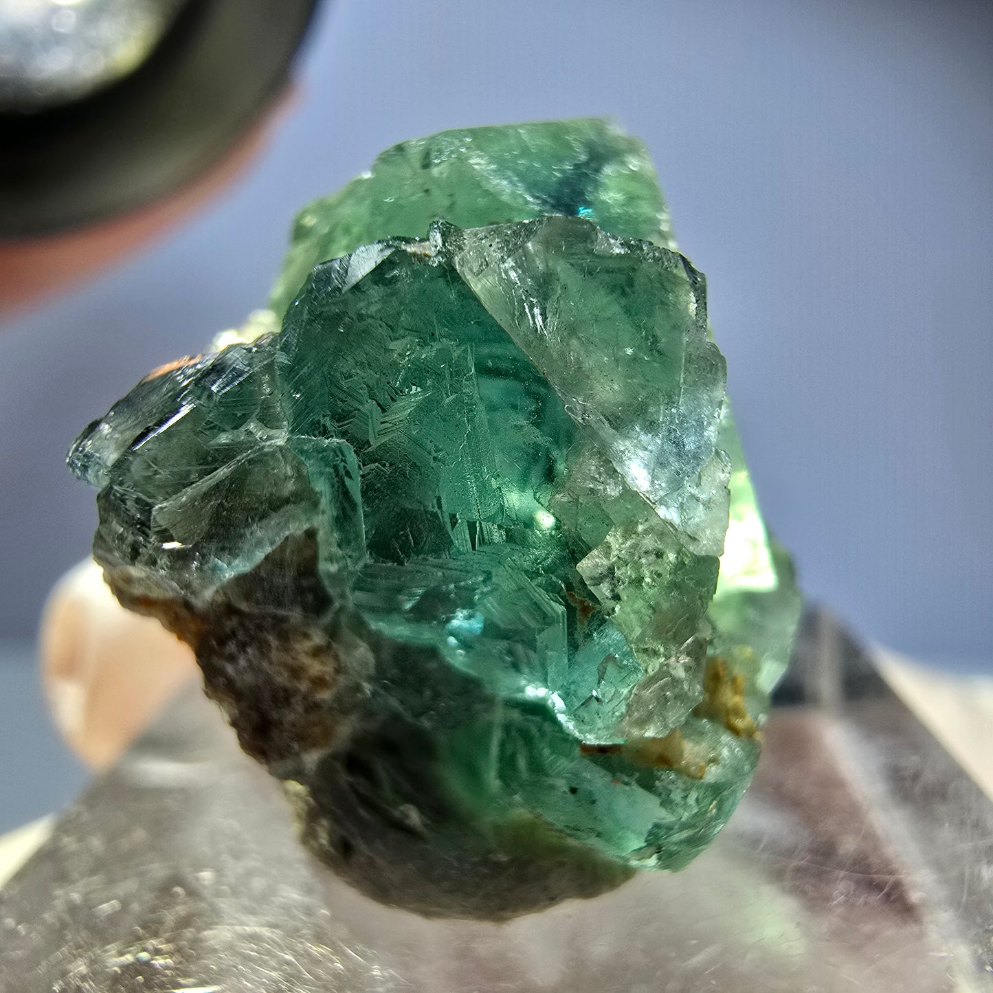 Phantom Fluorit Würfel Stufe, parkettiert grün Okorusu, Namibia 23*19*17mm