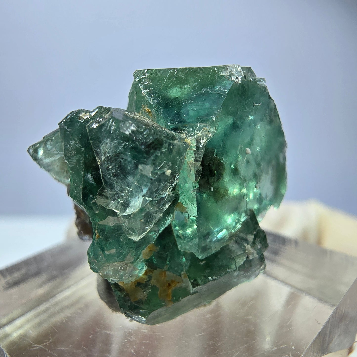 Phantom Fluorit Würfel Stufe, parkettiert grün Okorusu, Namibia 23*19*17mm