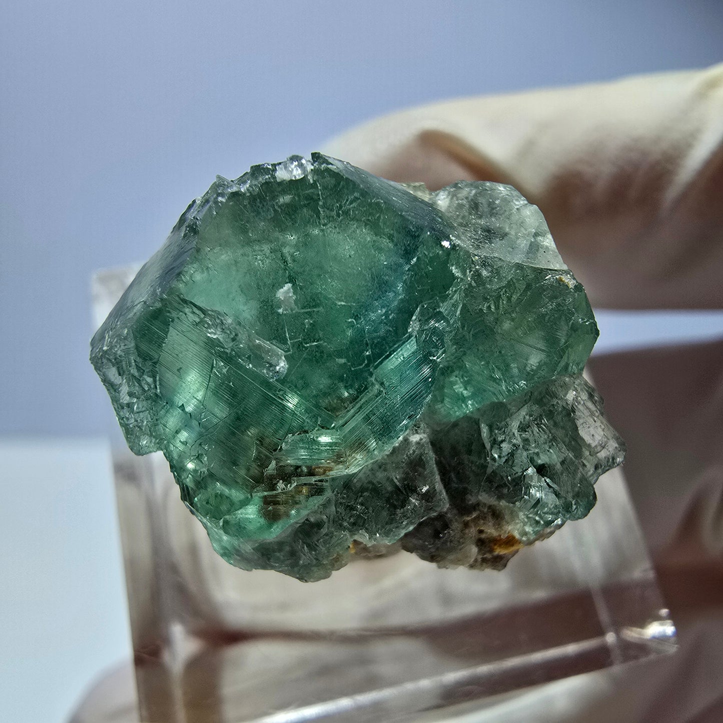 Phantom Fluorit Würfel Stufe, parkettiert grün Okorusu, Namibia 23*19*17mm