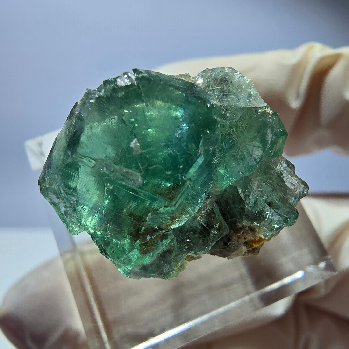 Phantom Fluorit Würfel Stufe, parkettiert grün Okorusu, Namibia 23*19*17mm