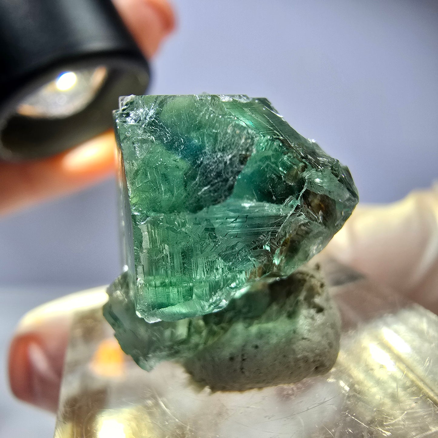 Phantom Fluorit Würfel Stufe, parkettiert grün Okorusu, Namibia 23*19*17mm