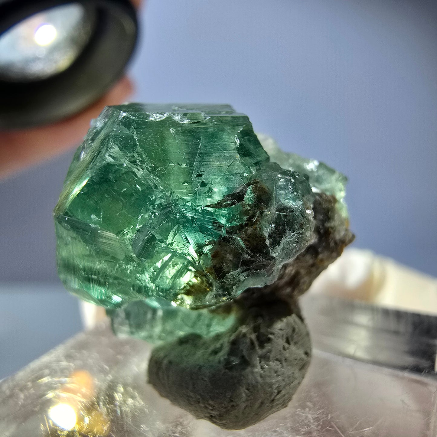 Phantom Fluorit Würfel Stufe, parkettiert grün Okorusu, Namibia 23*19*17mm