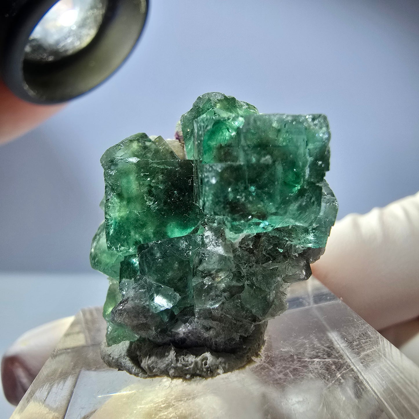 Phantom Fluorit Würfel Stufe, parkettiert grün Okorusu, Namibia 26*24*16mm