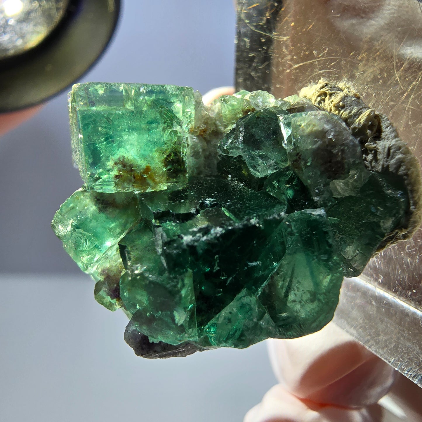 Phantom Fluorit Würfel Stufe, parkettiert grün Okorusu, Namibia 26*24*16mm