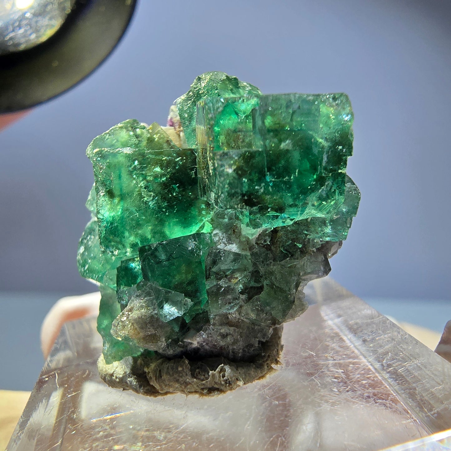 Phantom Fluorit Würfel Stufe, parkettiert grün Okorusu, Namibia 26*24*16mm
