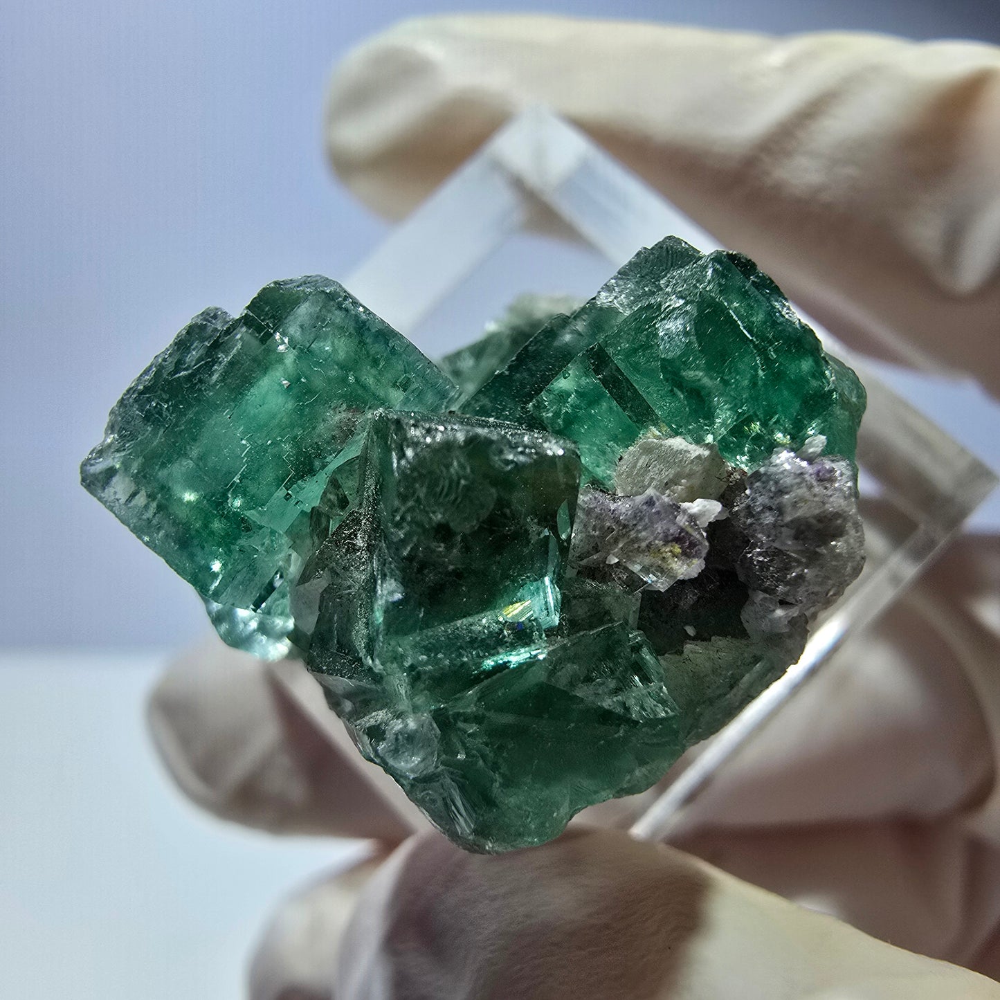 Phantom Fluorit Würfel Stufe, parkettiert grün Okorusu, Namibia 26*24*16mm