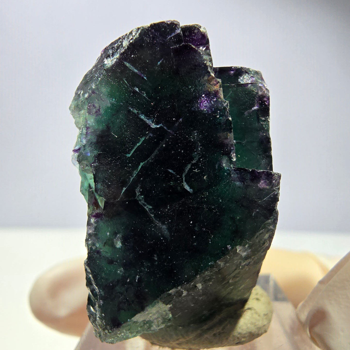 Seltene Phantom Fluorit Würfel Stufe, grün lila Okorusu, Namibia 41*36*20mm