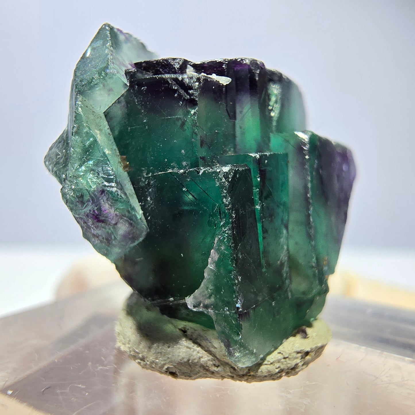 Seltene Phantom Fluorit Würfel Stufe, grün lila Okorusu, Namibia 22*18*15mm