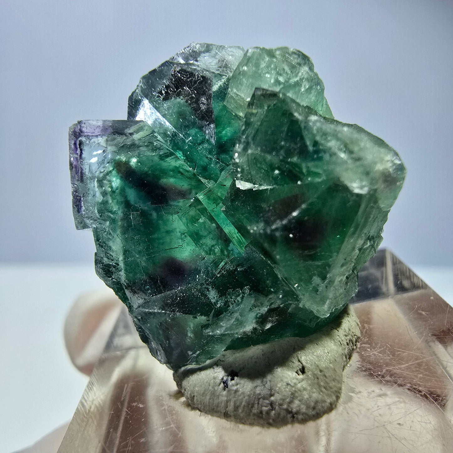 Seltene Phantom Fluorit Würfel Stufe, grün lila Okorusu, Namibia 22*21*13mm