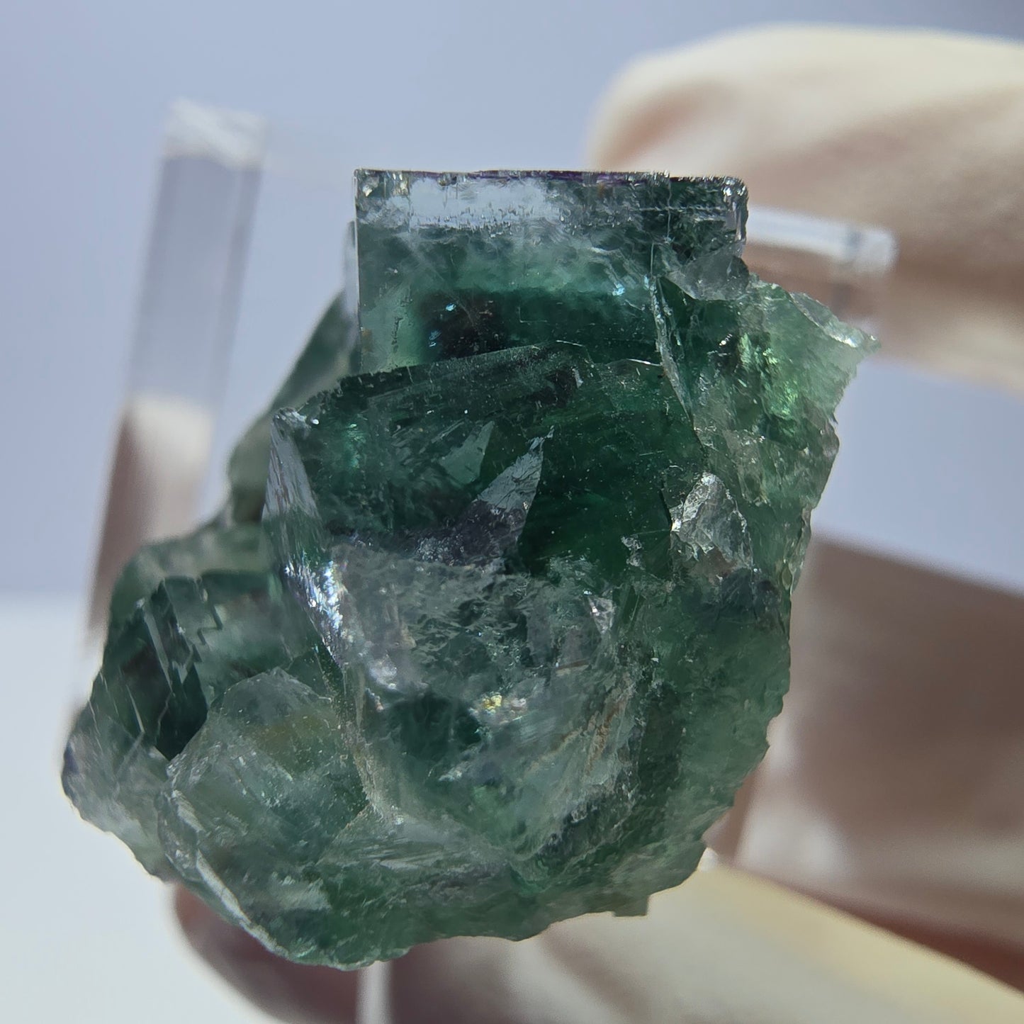 Seltene Phantom Fluorit Würfel Stufe, grün lila Okorusu, Namibia 22*21*13mm
