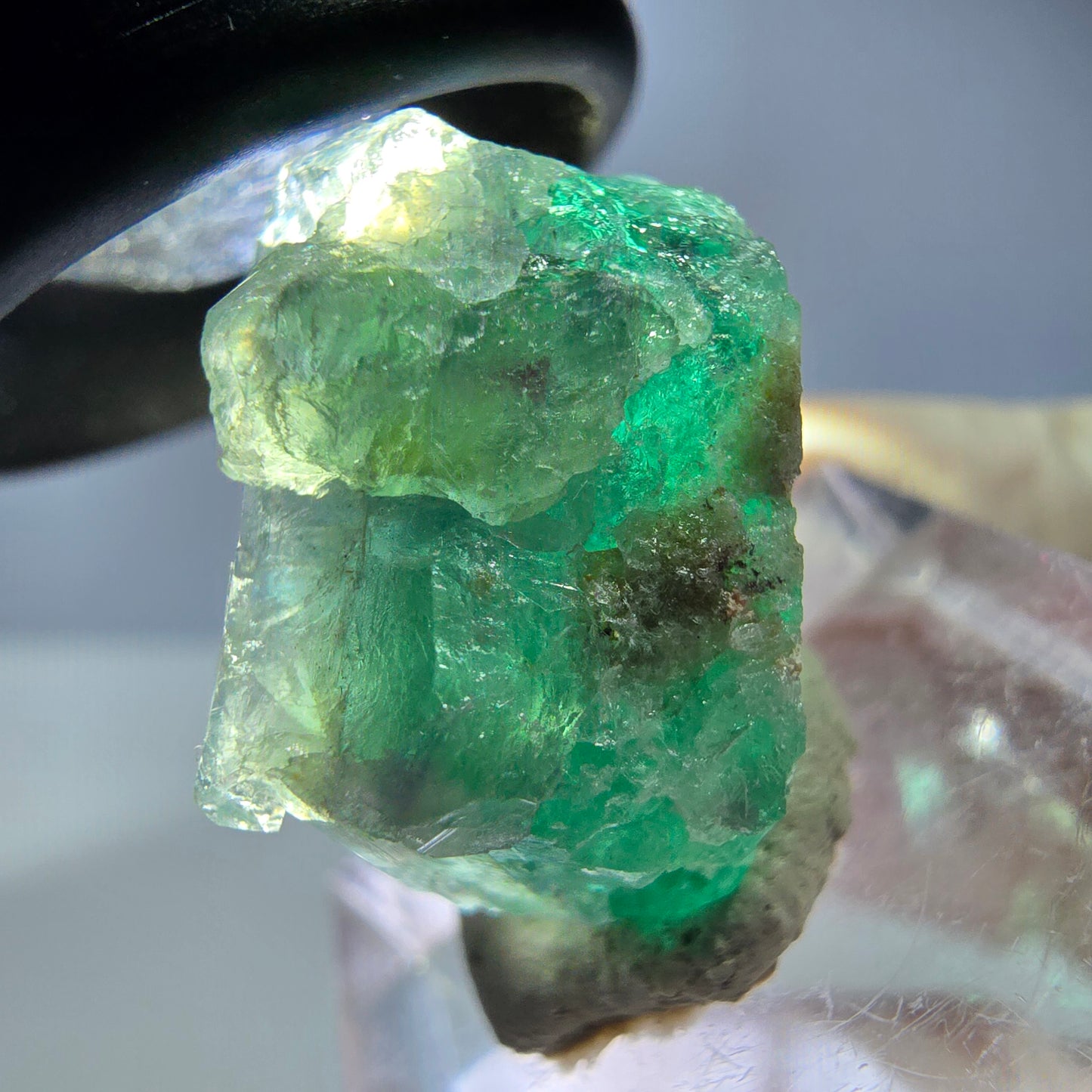 Seltene Phantom Fluorit Würfel Stufe, grün lila Okorusu, Namibia 22*21*13mm
