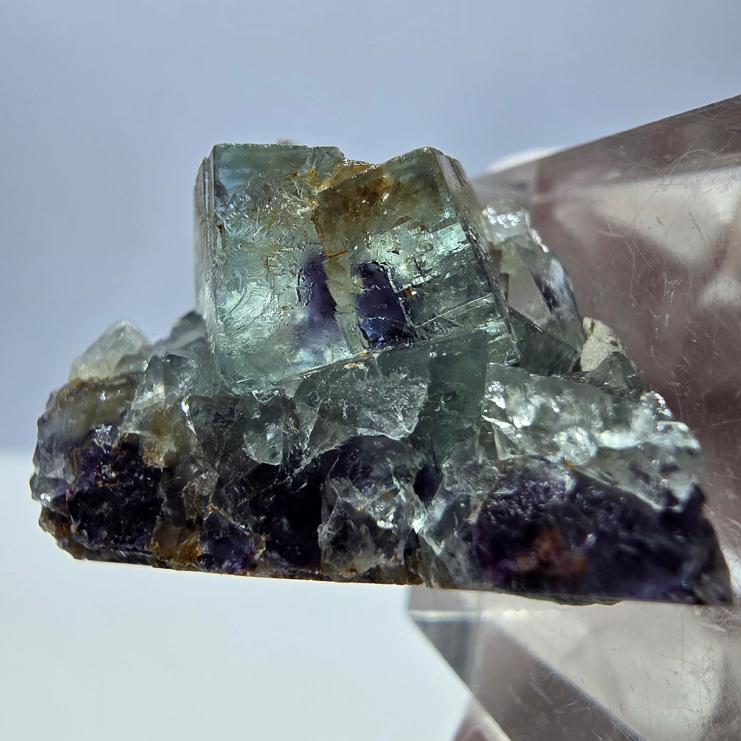 Seltene Phantom Fluorit Würfel Stufe, grün lila Okorusu, Namibia 30*21*20mm