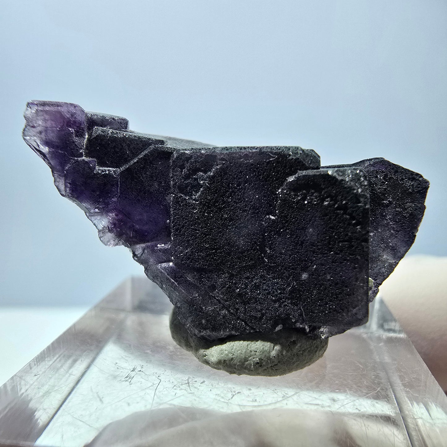Seltene Phantom Fluorit Würfel Stufe, grün lila Okorusu, Namibia 29*17*15mm