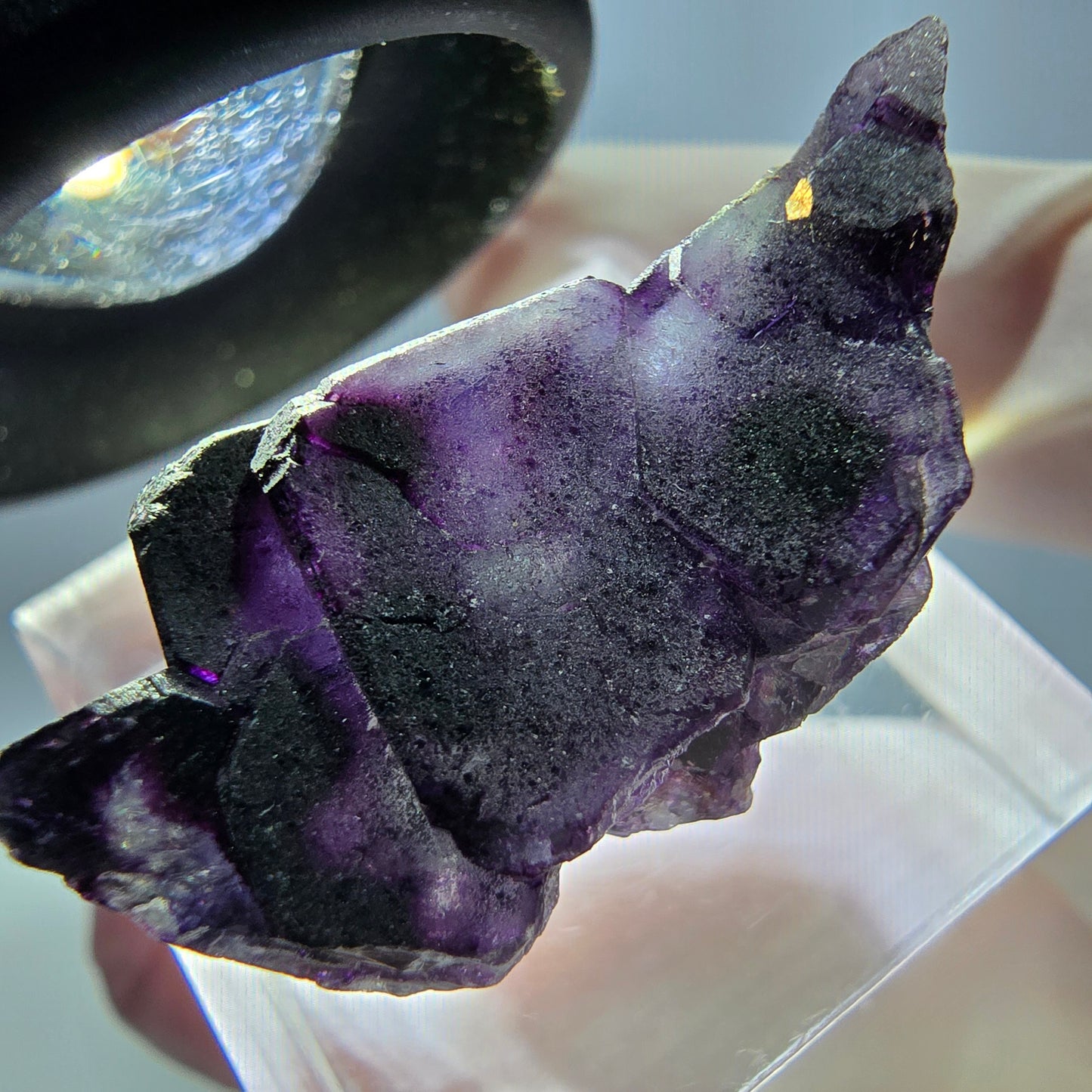 Seltene Phantom Fluorit Würfel Stufe, grün lila Okorusu, Namibia 29*17*15mm
