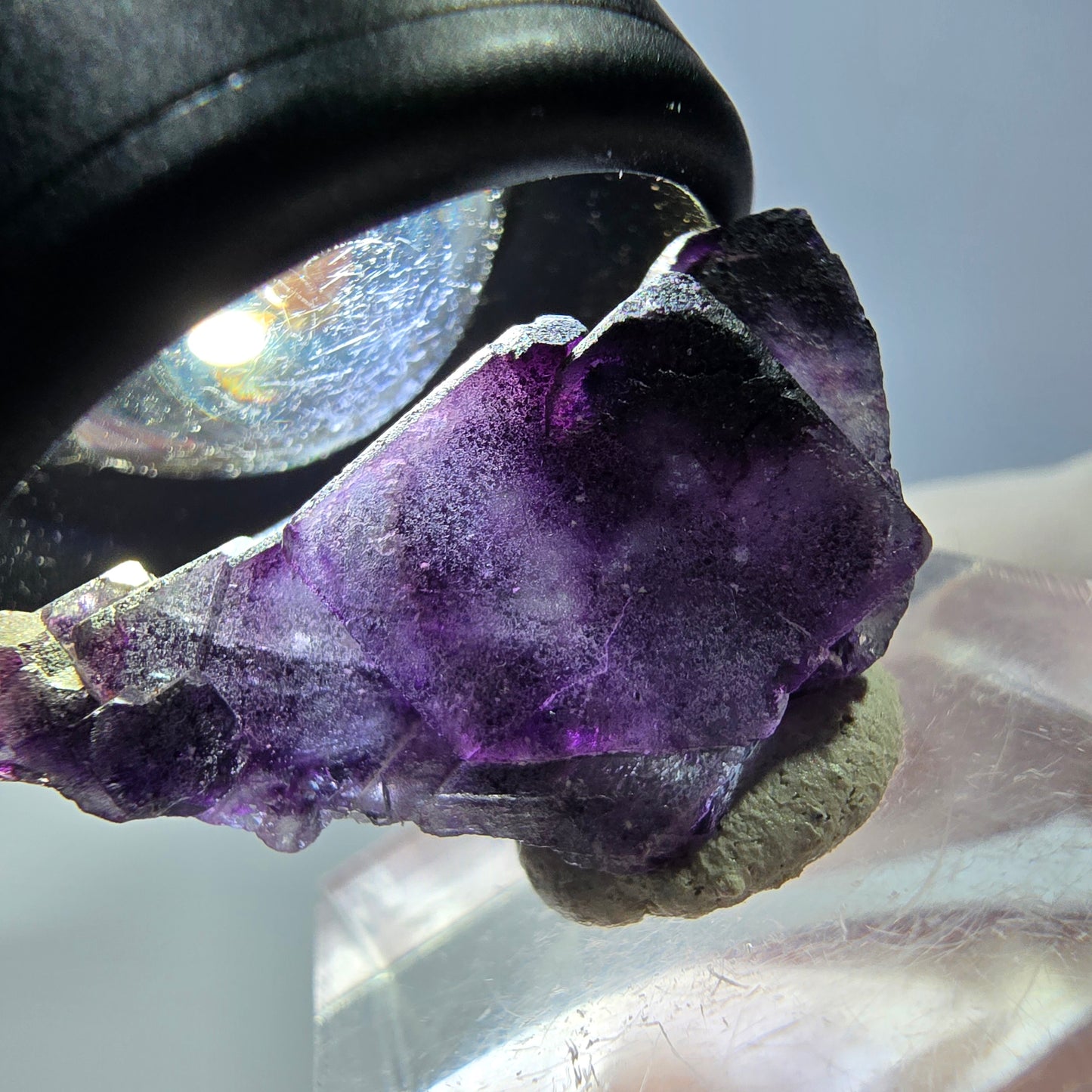 Seltene Phantom Fluorit Würfel Stufe, grün lila Okorusu, Namibia 29*17*15mm