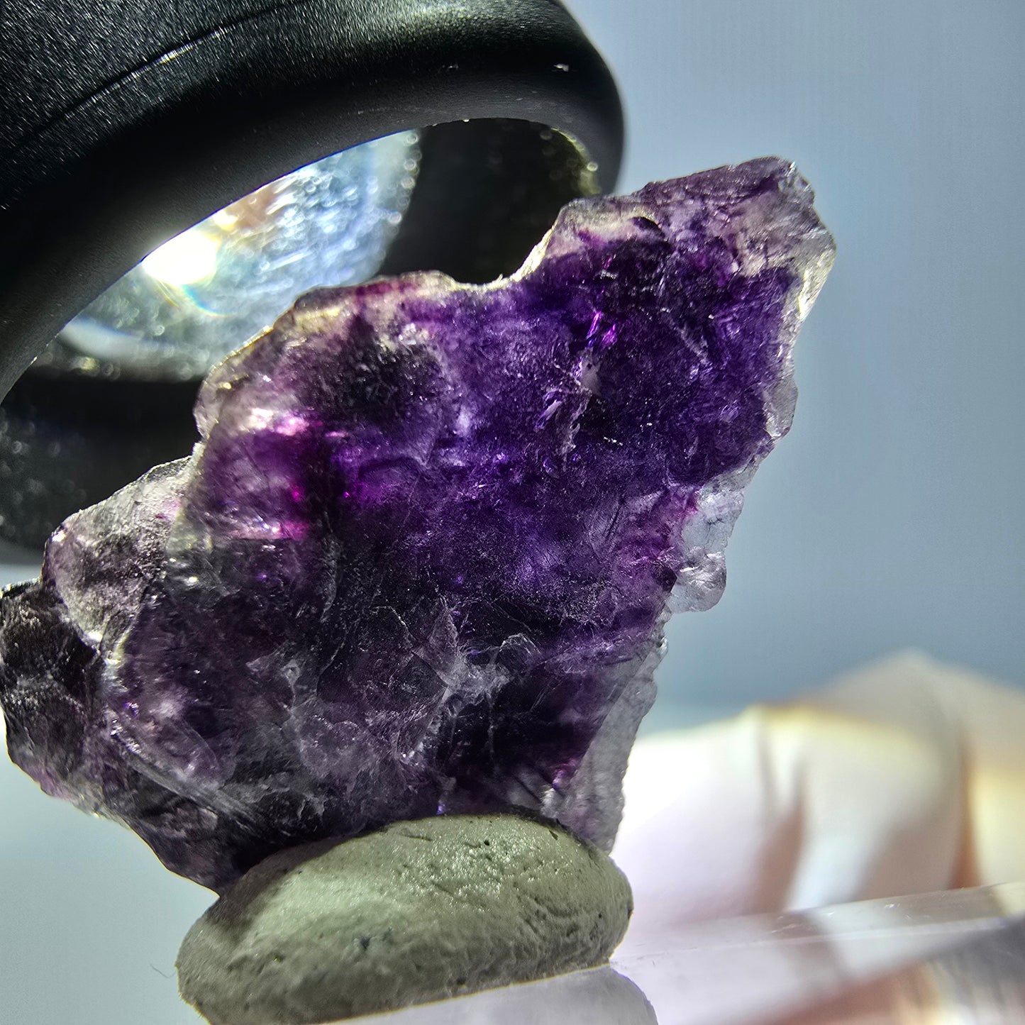 Seltene Phantom Fluorit Würfel Stufe, grün lila Okorusu, Namibia 29*17*15mm