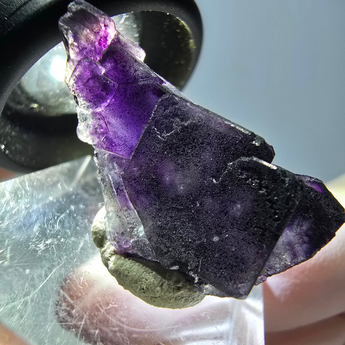 Seltene Phantom Fluorit Würfel Stufe, grün lila Okorusu, Namibia 29*17*15mm