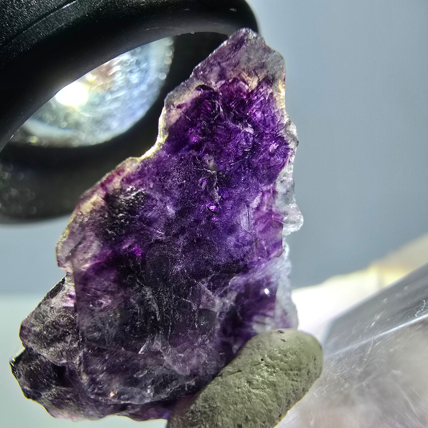 Seltene Phantom Fluorit Würfel Stufe, grün lila Okorusu, Namibia 29*17*15mm