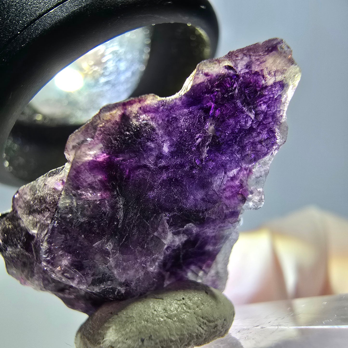 Seltene Phantom Fluorit Würfel Stufe, grün lila Okorusu, Namibia 29*17*15mm