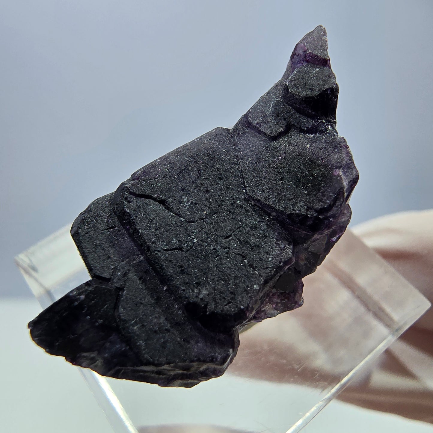 Seltene Phantom Fluorit Würfel Stufe, grün lila Okorusu, Namibia 29*17*15mm