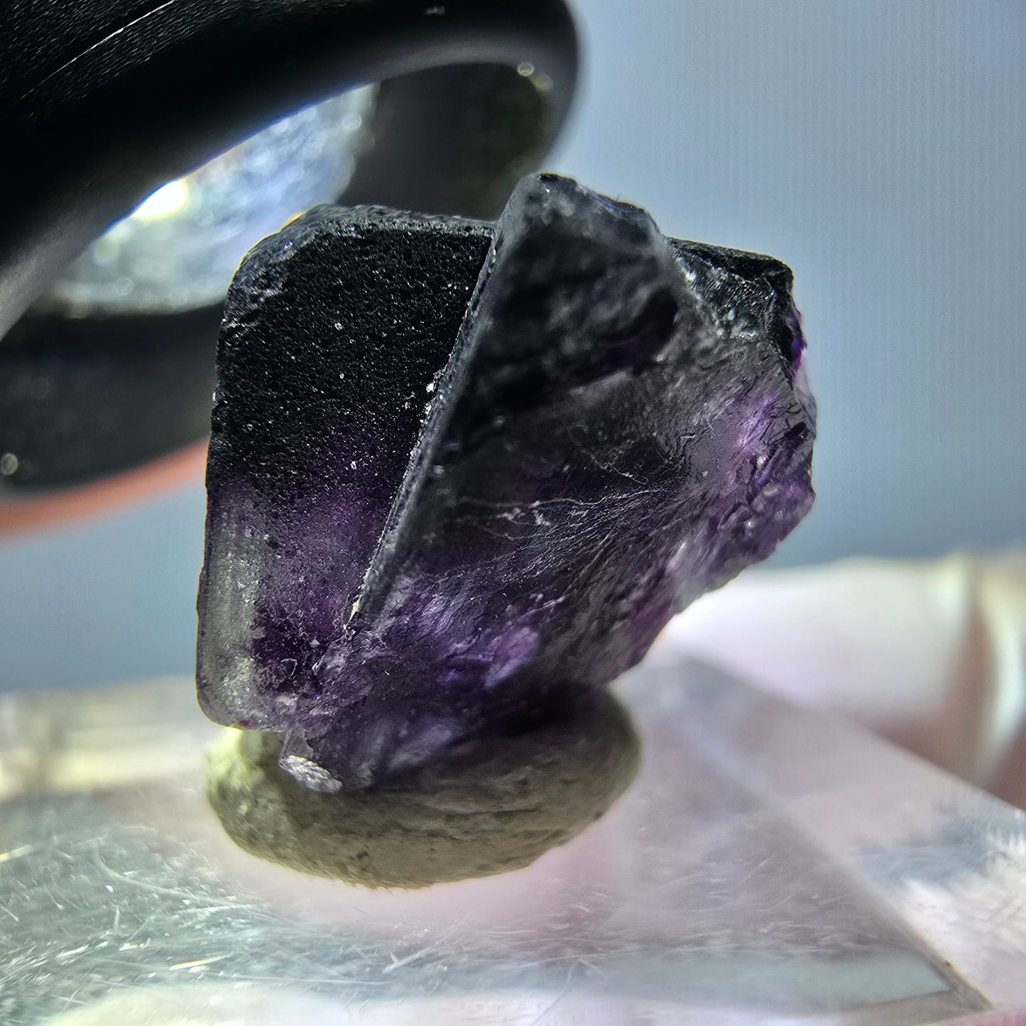 Seltene Phantom Fluorit Würfel Stufe, grün lila Okorusu, Namibia 29*17*15mm