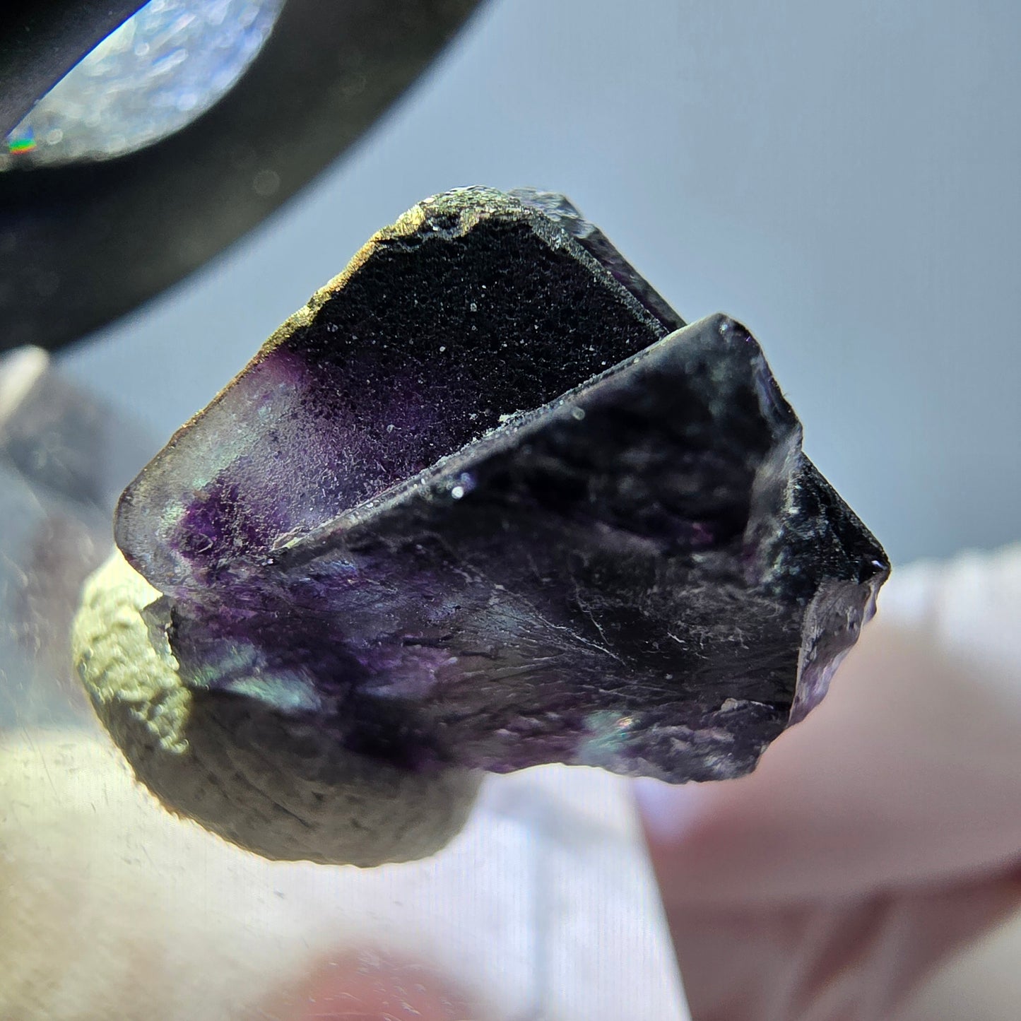 Seltene Phantom Fluorit Würfel Stufe, grün lila Okorusu, Namibia 29*17*15mm
