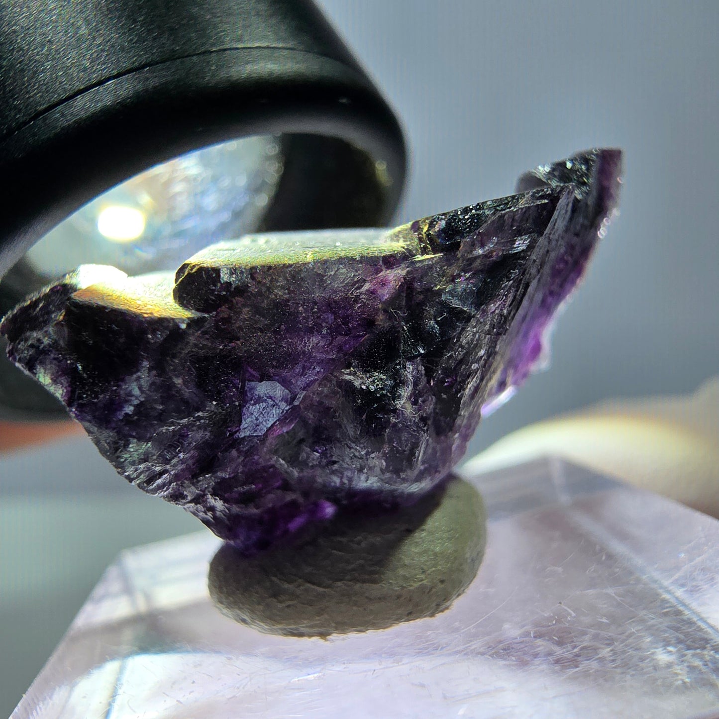 Seltene Phantom Fluorit Würfel Stufe, grün lila Okorusu, Namibia 29*17*15mm