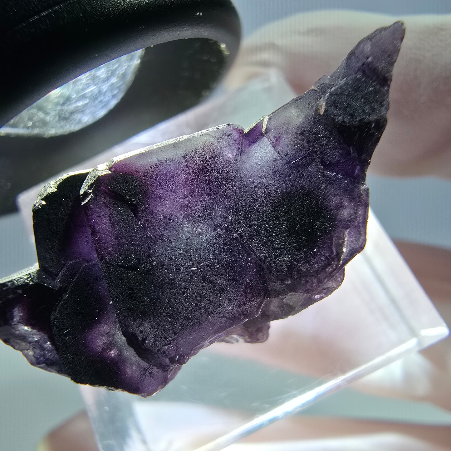 Seltene Phantom Fluorit Würfel Stufe, grün lila Okorusu, Namibia 29*17*15mm