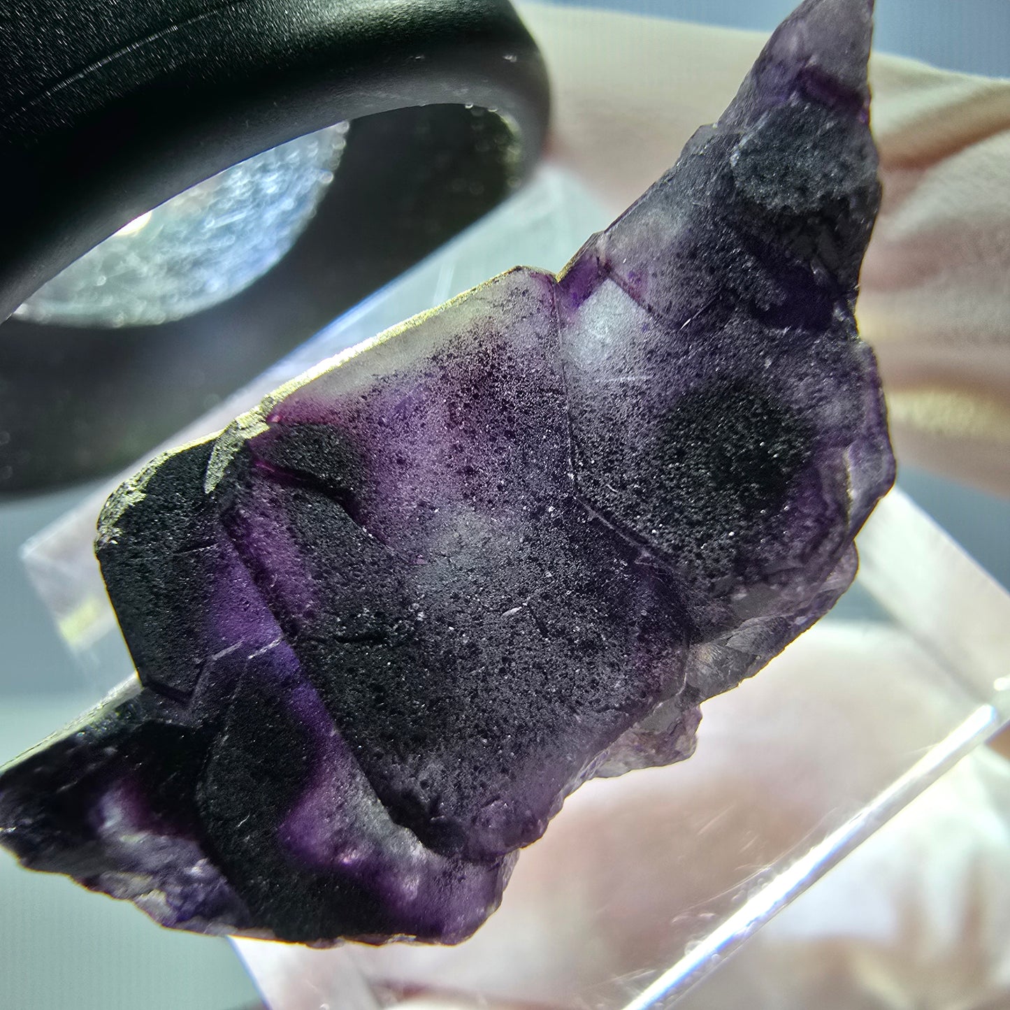Seltene Phantom Fluorit Würfel Stufe, grün lila Okorusu, Namibia 29*17*15mm